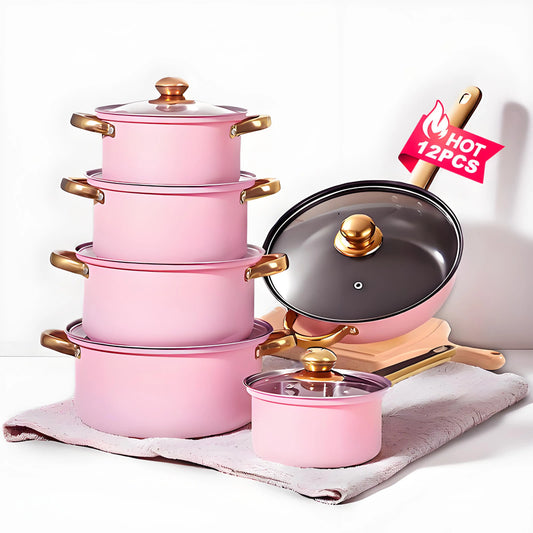 12-Piece, Stainless Steel, Non-Stick Cookware Set