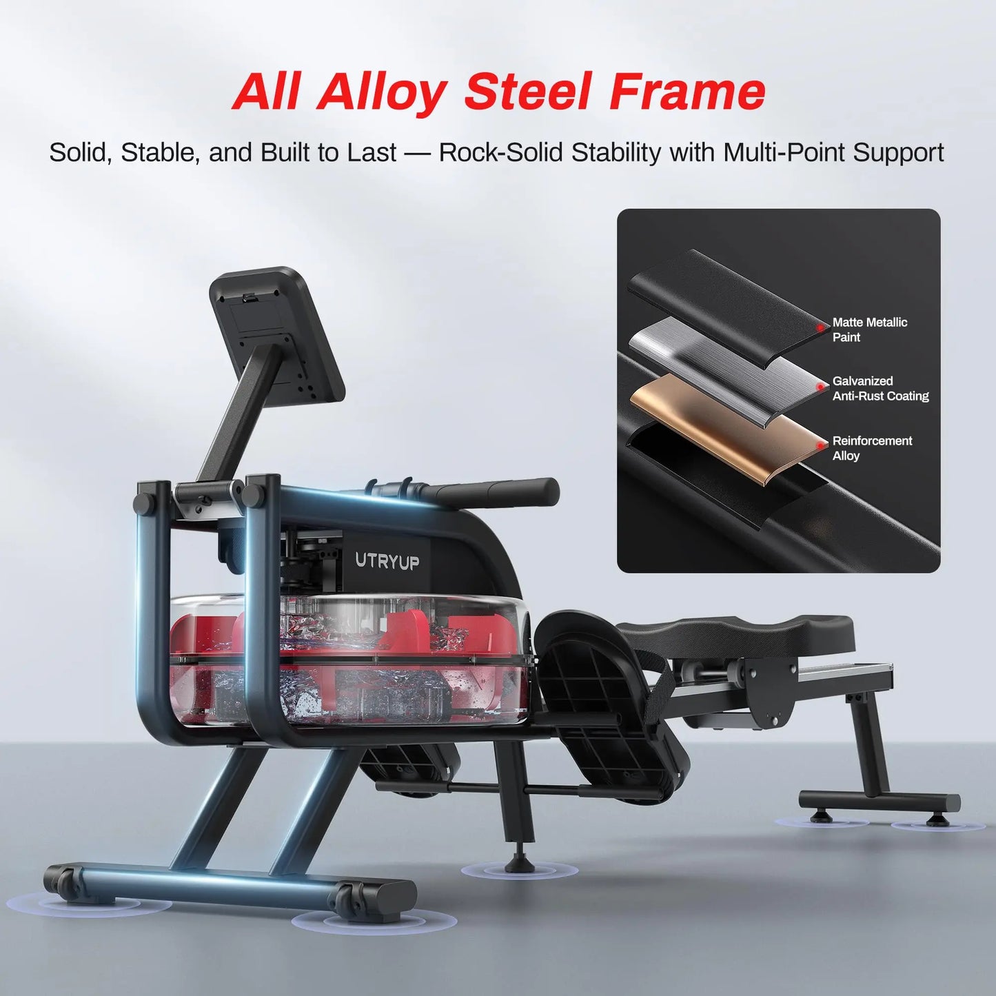 16 Levels Quiet Resistance Foldable Compact Rowing Machine