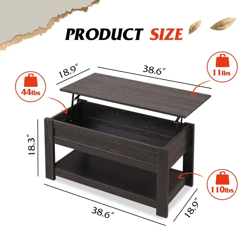 Lift Top Coffee Table with Hidden Compartment