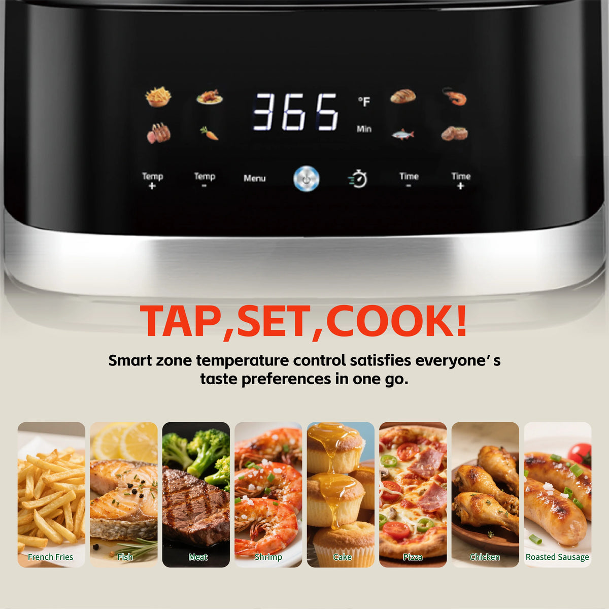 5.8QT Digital Air Fryer with Adjustable Tempters