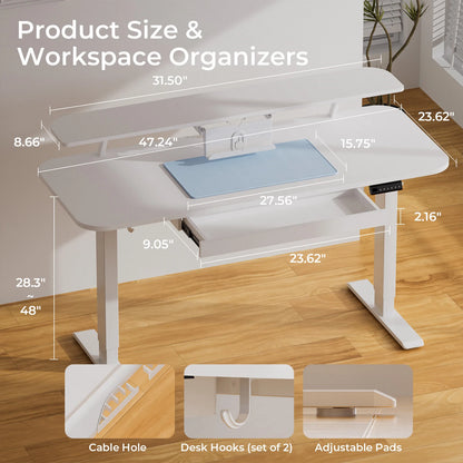 Electric Standing Desk with Height Adjustable Ergonomic
