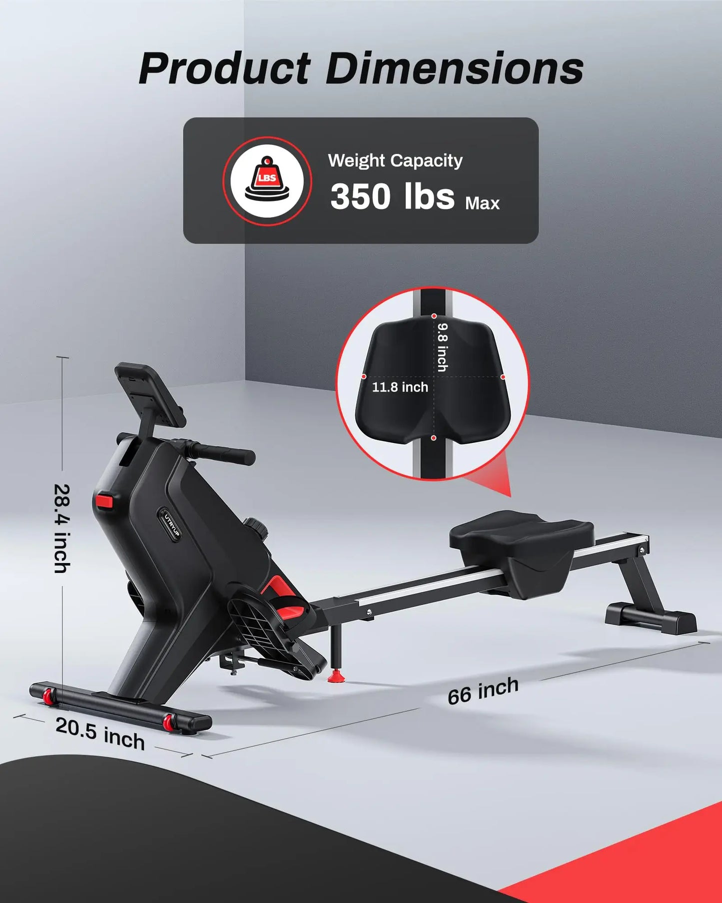 16 Levels Quiet Resistance Foldable Compact Rowing Machine