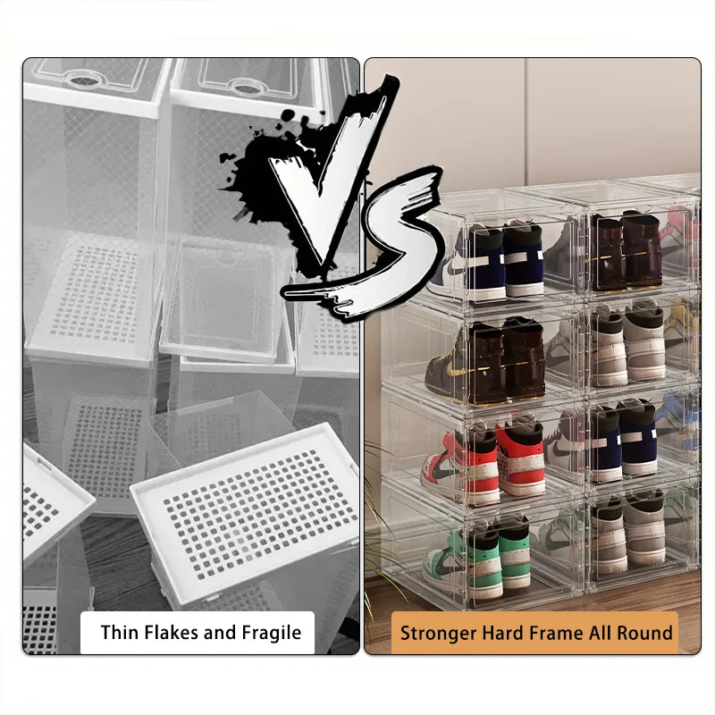 10 Pack Large, Shoe Storage Organizer with Lids