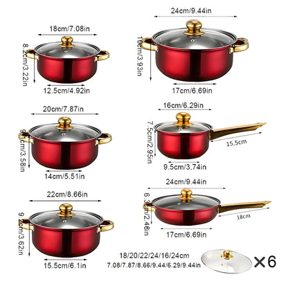 12-Piece, Stainless Steel, Non-Stick Cookware Set