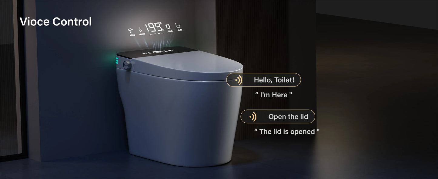 Smart Toilet with Built-in Bidet, AUTO Open/Close.