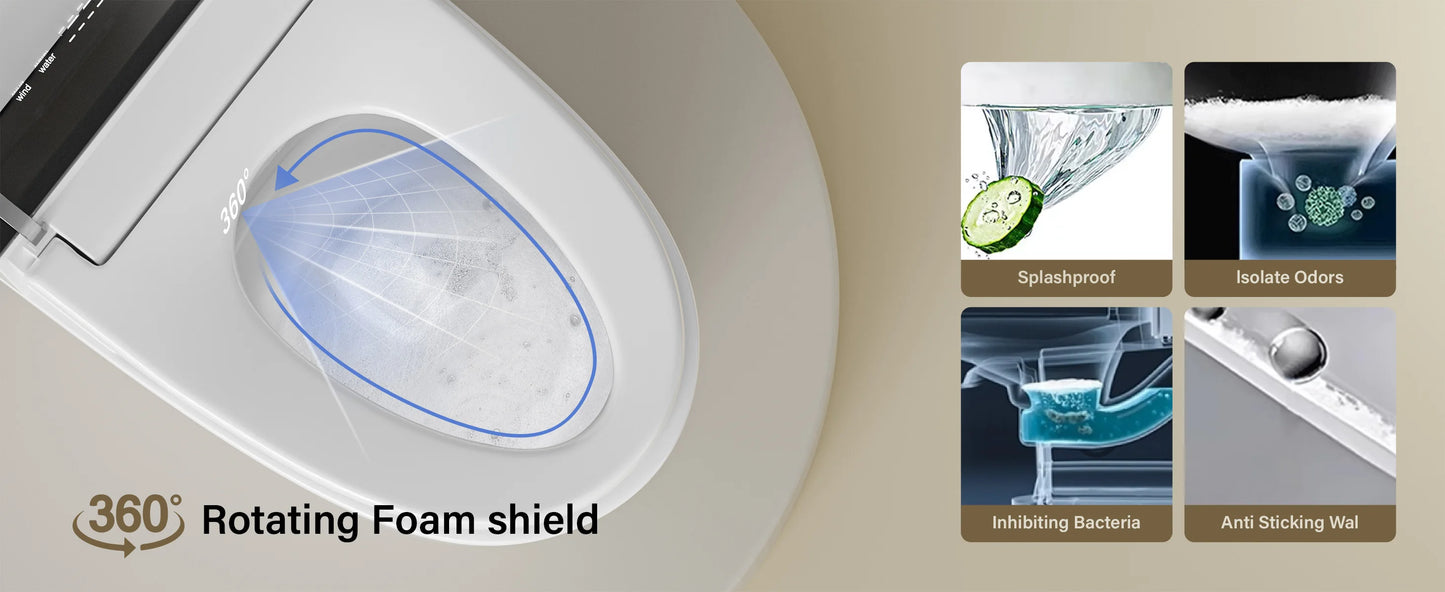 Smart Toilet with Built-in Bidet, AUTO Open/Close.