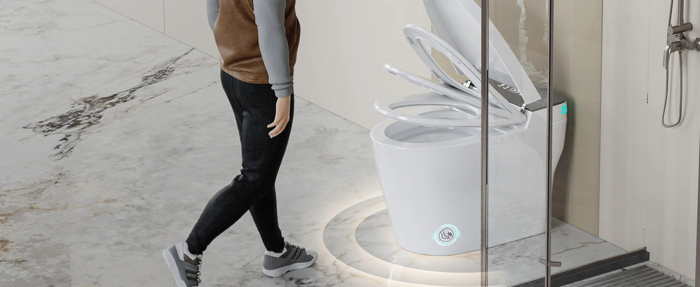 Smart Toilet with Built-in Bidet, AUTO Open/Close.