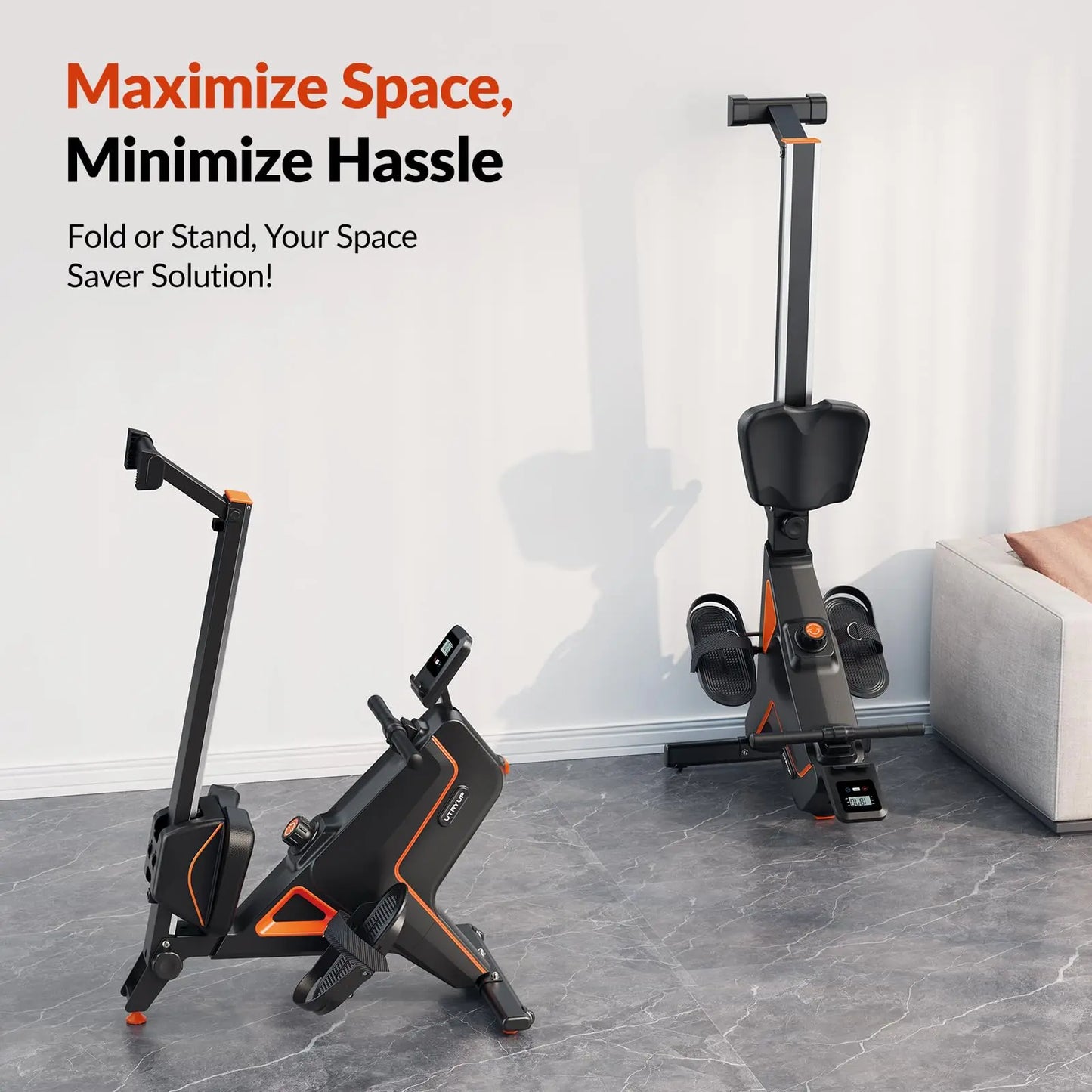 16 Levels Quiet Resistance Foldable Compact Rowing Machine