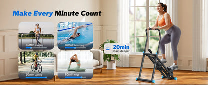 Stair Stepper Folding Exercise Climber with Extended Step Range