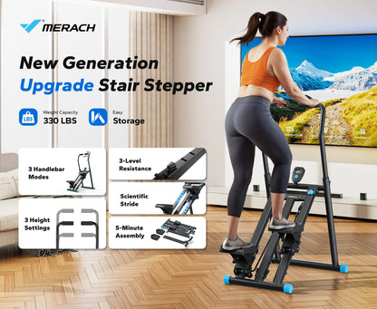 Stair Stepper Folding Exercise Climber with Extended Step Range