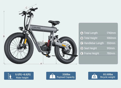 20-inch Fat Tire E-Mountain bike