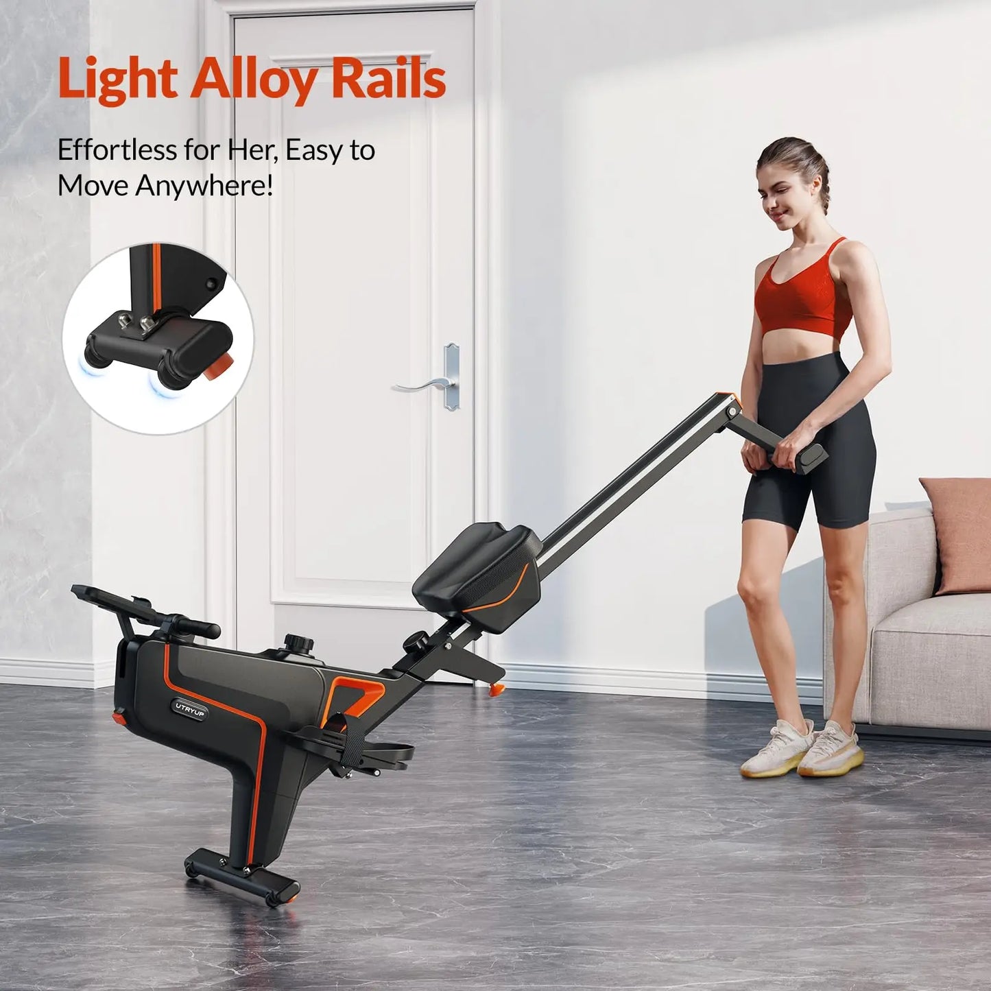 16 Levels Quiet Resistance Foldable Compact Rowing Machine