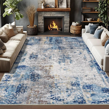 Living Room Area Rugs Machine Washable Non-Slip Carpet.