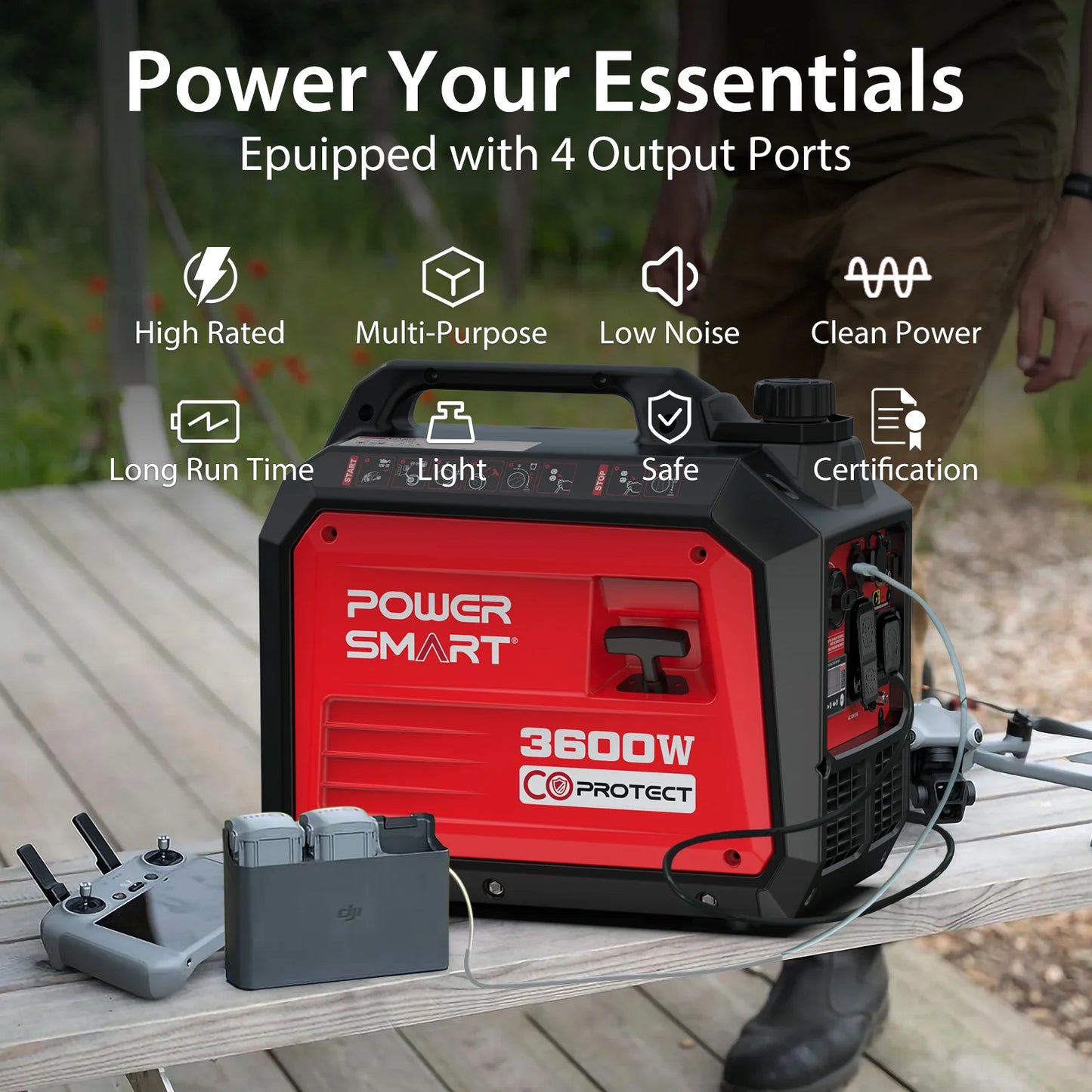 PowerSmart Generator 3600-Watt Super Quiet Portable