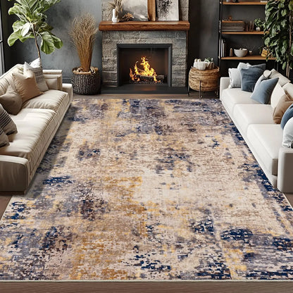 Living Room Area Rugs Machine Washable Non-Slip Carpet.