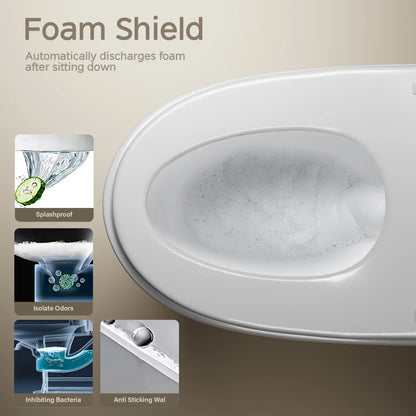 Smart Toilet with Built-in Bidet, AUTO Open/Close.