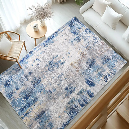 Living Room Area Rugs Machine Washable Non-Slip Carpet.
