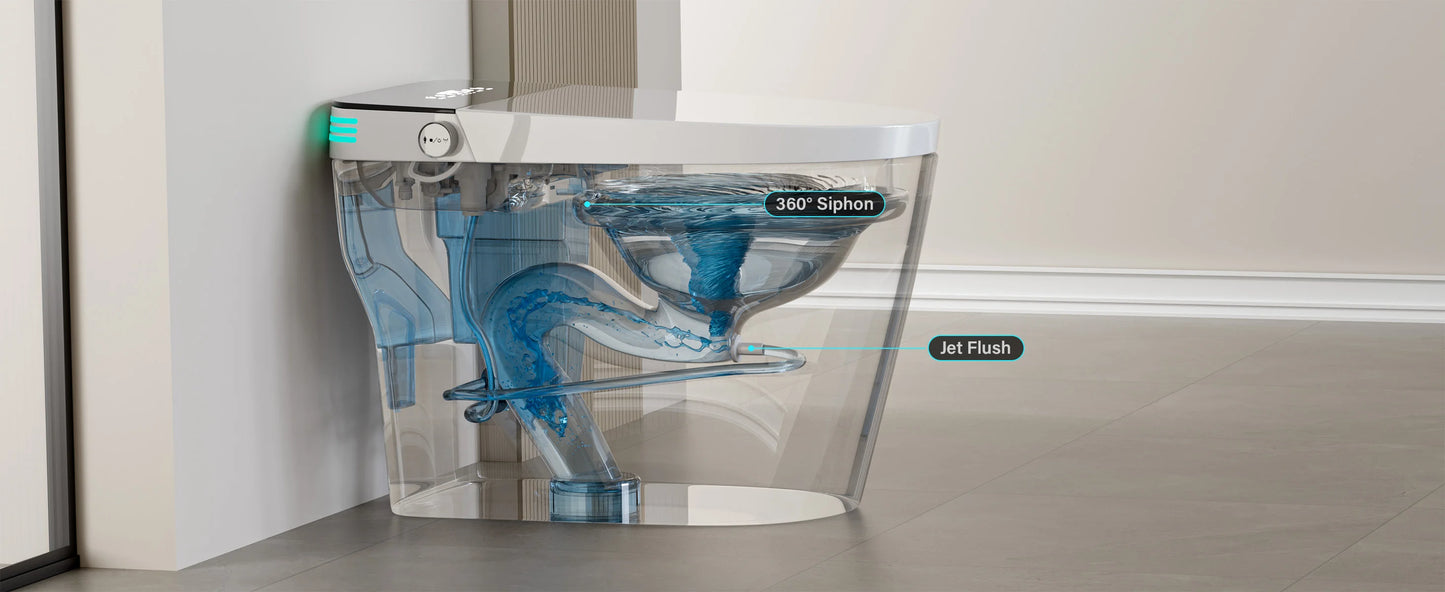 Smart Toilet with Built-in Bidet, AUTO Open/Close.