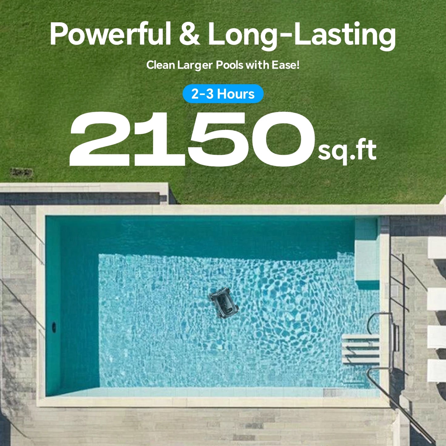 [Up to 2000 Sq.ft] Cordless Robotic Pool Vacuum
