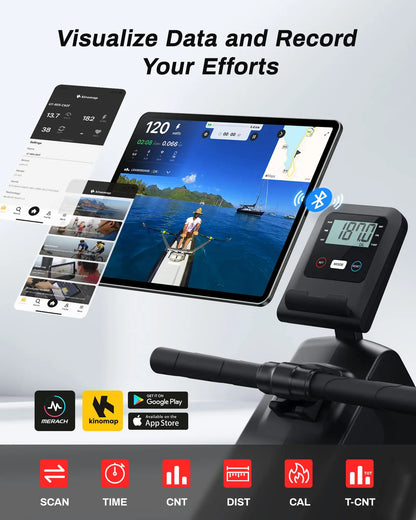 16 Levels Quiet Resistance Foldable Compact Rowing Machine