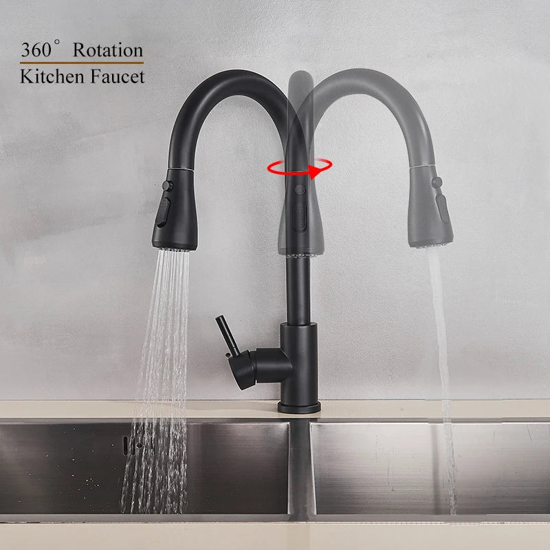 Pull Out Kitchen Faucet Swivel Sprayer mix