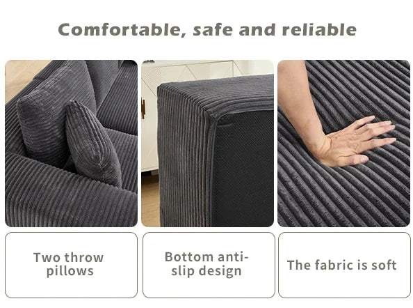 Modular L-Shape Sectional Sofa with No Assembly Required