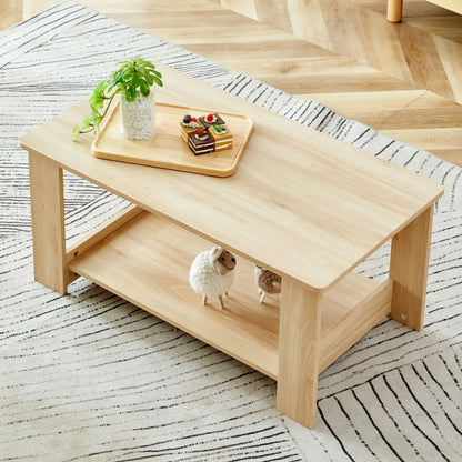 Double-Layer Rectangular Coffee Table
