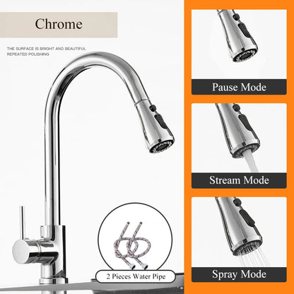 Pull Out Kitchen Faucet Swivel Sprayer mix