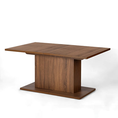 Self-Storing Leaf Pedestal Base, Extendable Dining Table