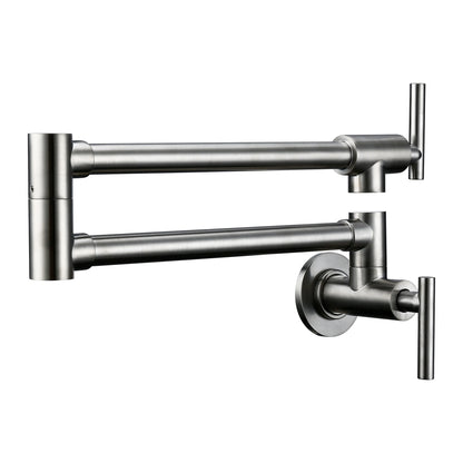 Brushed Nickel Folding Retractable Rotary Kitchen Faucet