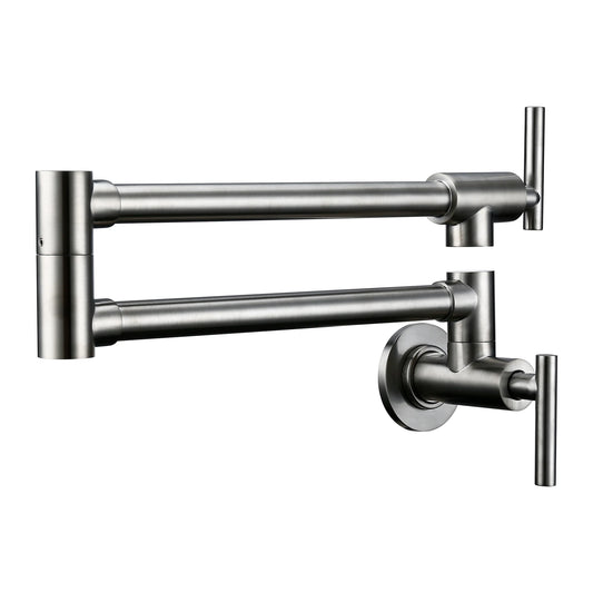 Brushed Nickel Folding Retractable Rotary Kitchen Faucet