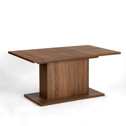 Self-Storing Leaf Pedestal Base, Extendable Dining Table