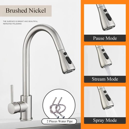 Pull Out Kitchen Faucet Swivel Sprayer mix