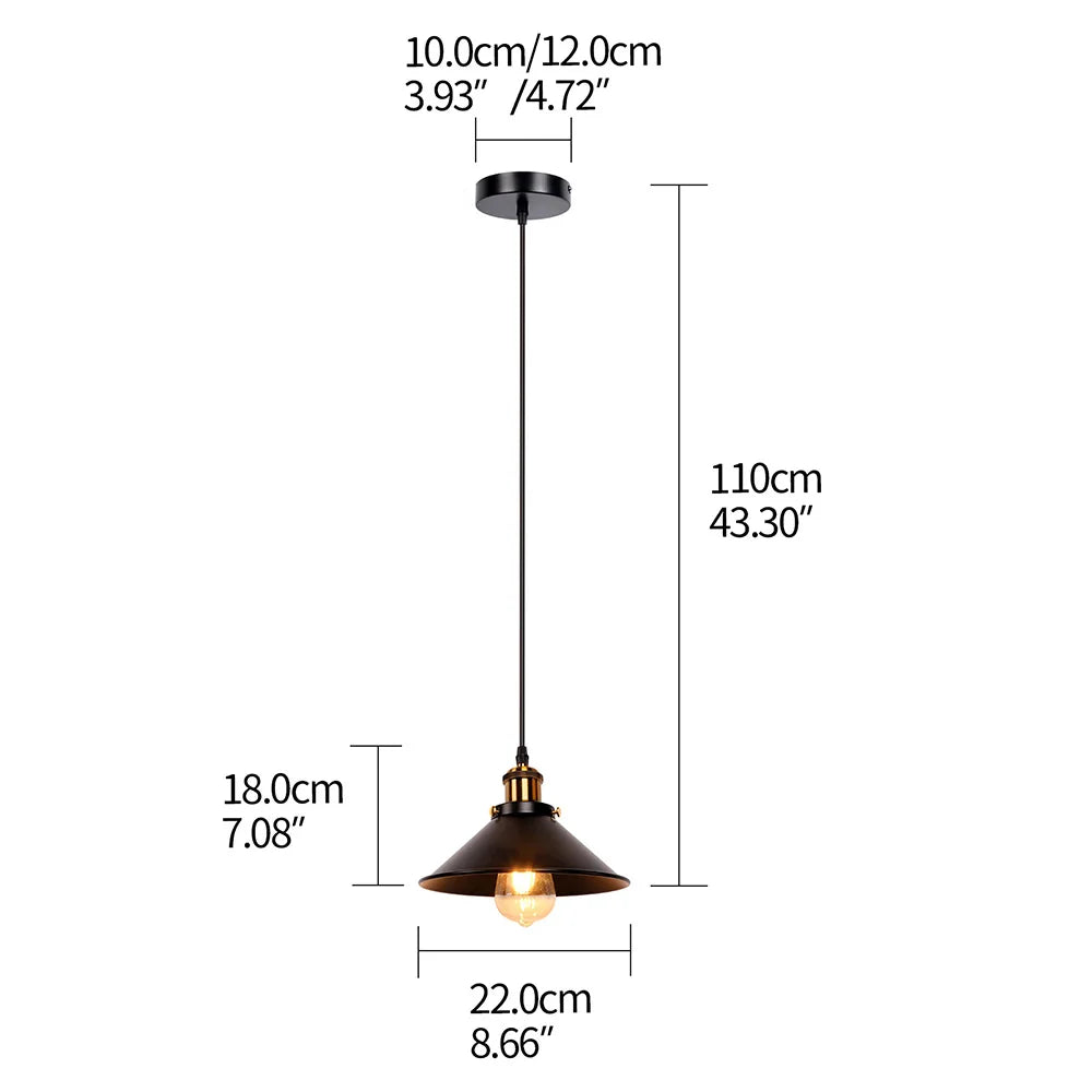 Wrought Iron Little Black Umbrella Hanging Lamp