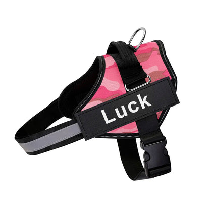 Dog Harness Vest ID Patch Breathable Adjustable
