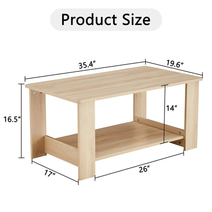 Double-Layer Rectangular Coffee Table