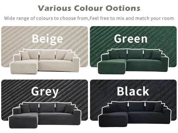 Modular L-Shape Sectional Sofa with No Assembly Required