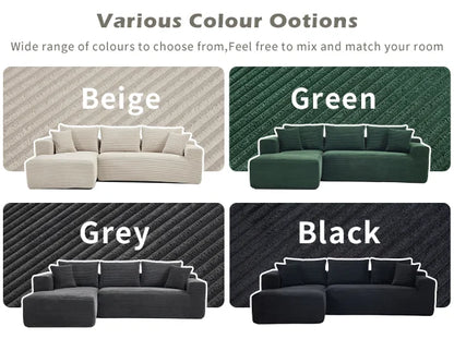 Modular L-Shape Sectional Sofa with No Assembly Required