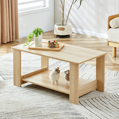 Double-Layer Rectangular Coffee Table