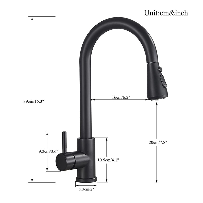 Pull Out Kitchen Faucet Swivel Sprayer mix
