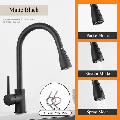 Pull Out Kitchen Faucet Swivel Sprayer mix
