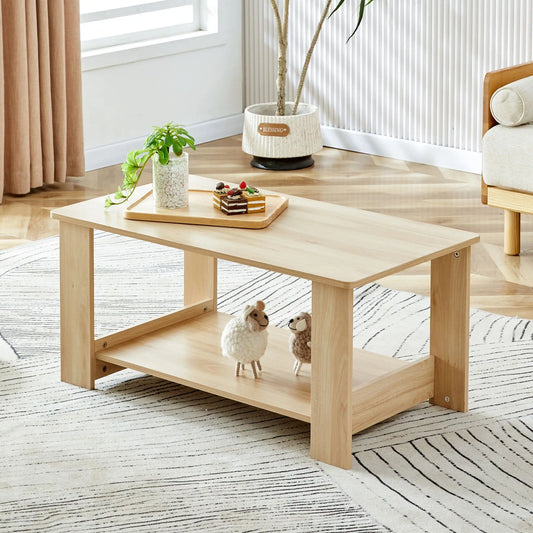 Double-Layer Rectangular Coffee Table