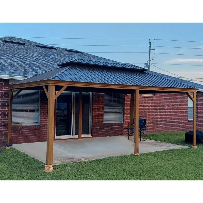 14' X 20' Hardtop Gazebo with Double Roof Canopy