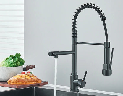 Pull Down Spring Kitchen Faucet Single Lever