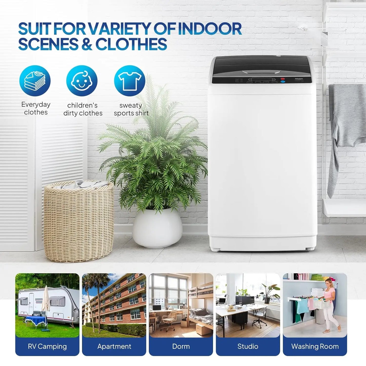 25LBS Portable Washing Machine, Full-Automatic Electric