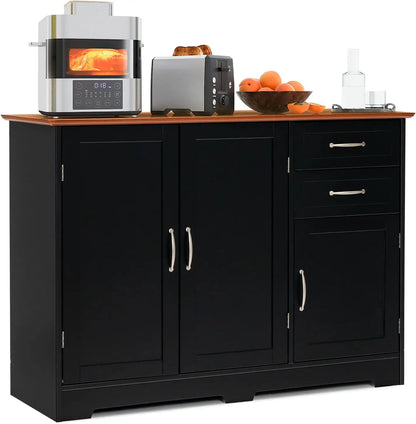 Buffet Cabinet With 3 Doors, 2 Drawers & Adjustable Shelf Console