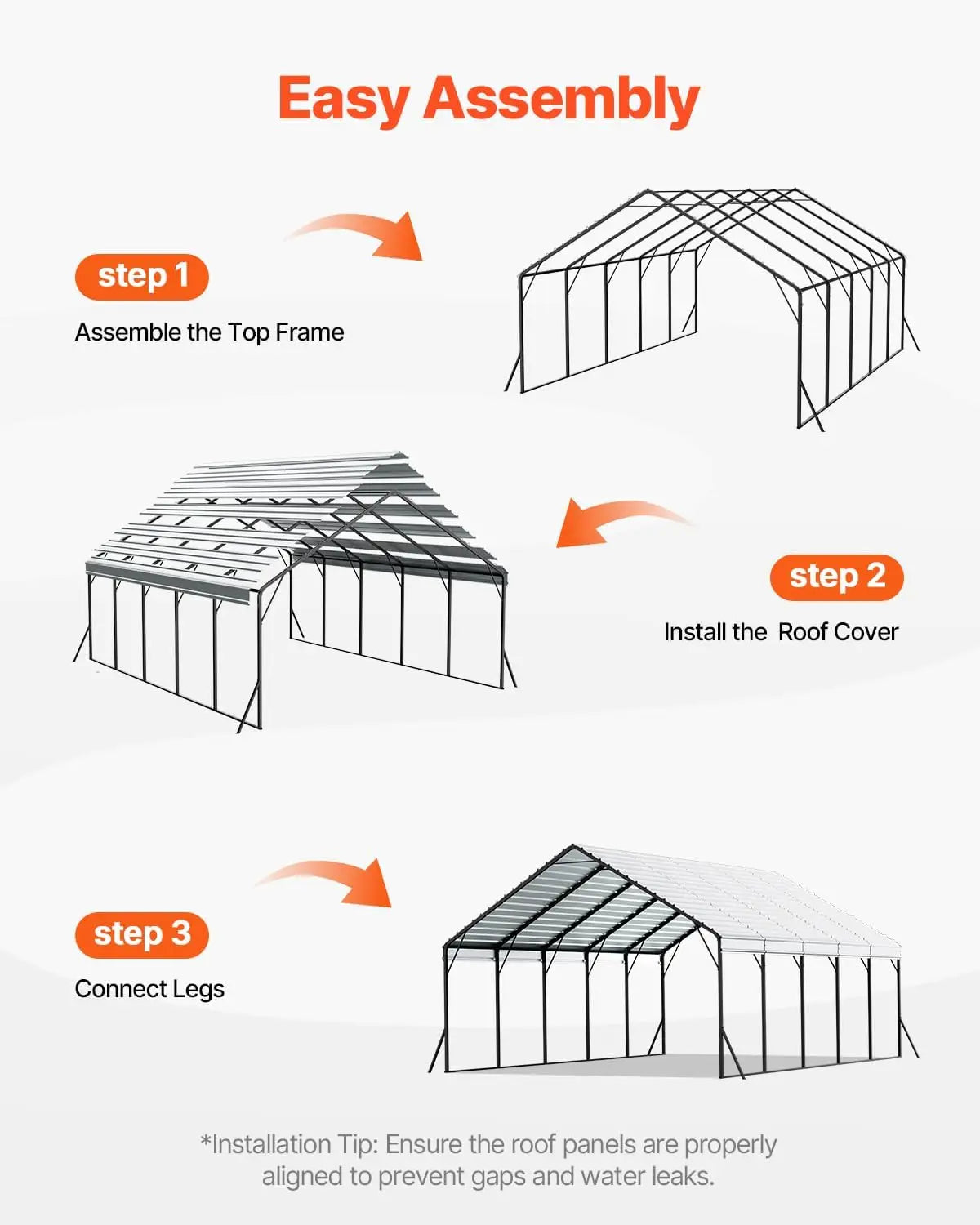 NEW 20x24 ft Heavy Duty Metal Carport with Removable Sidewalls