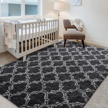 Large Shag Non-Slip Indoor Floor Rug for Kids Nursery Girl