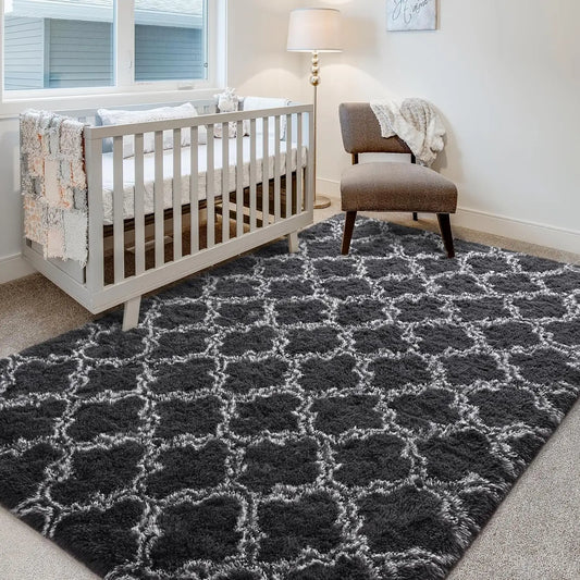 Large Shag Non-Slip Indoor Floor Rug for Kids Nursery Girl