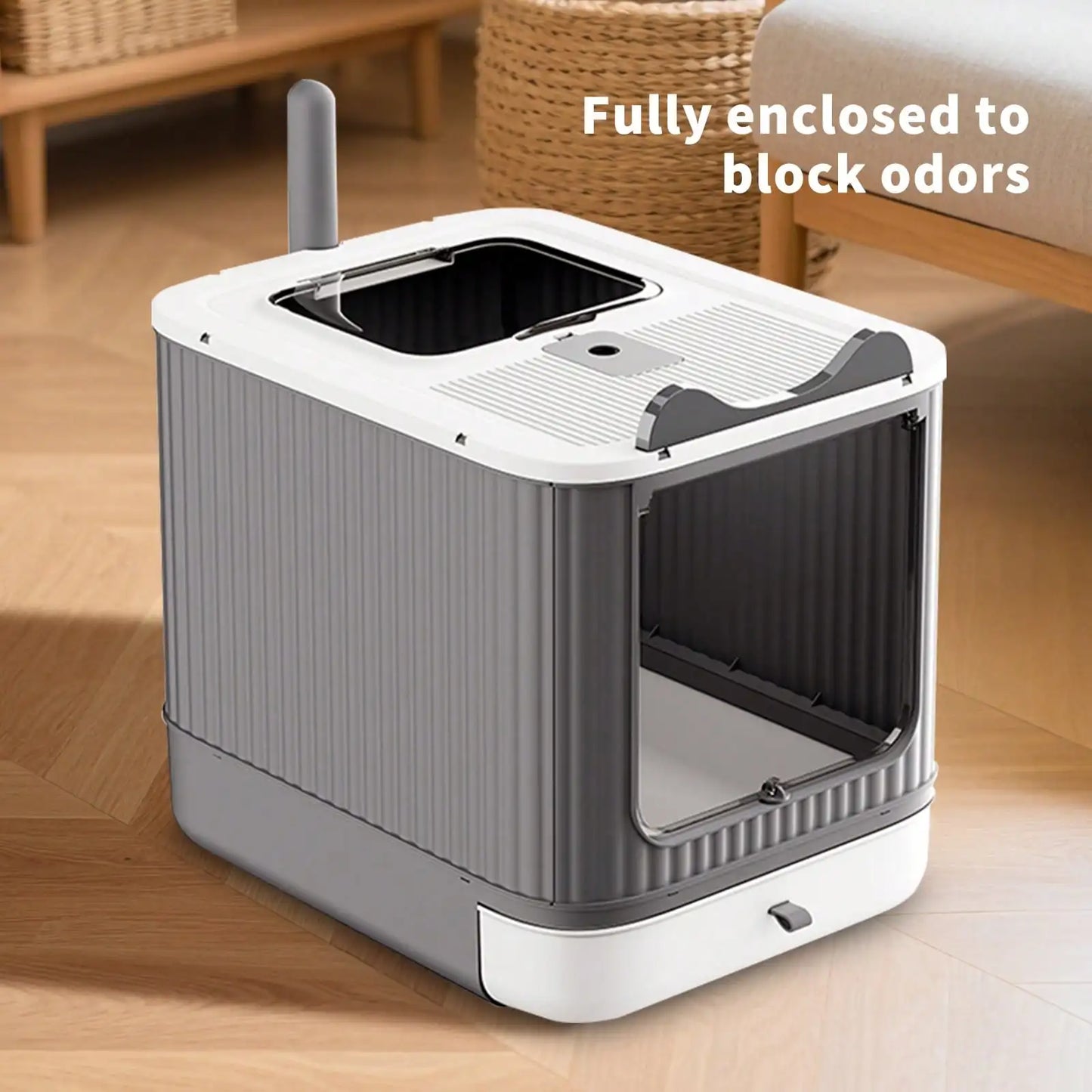 Foldable Cat Litter Box with Lid and Scoop